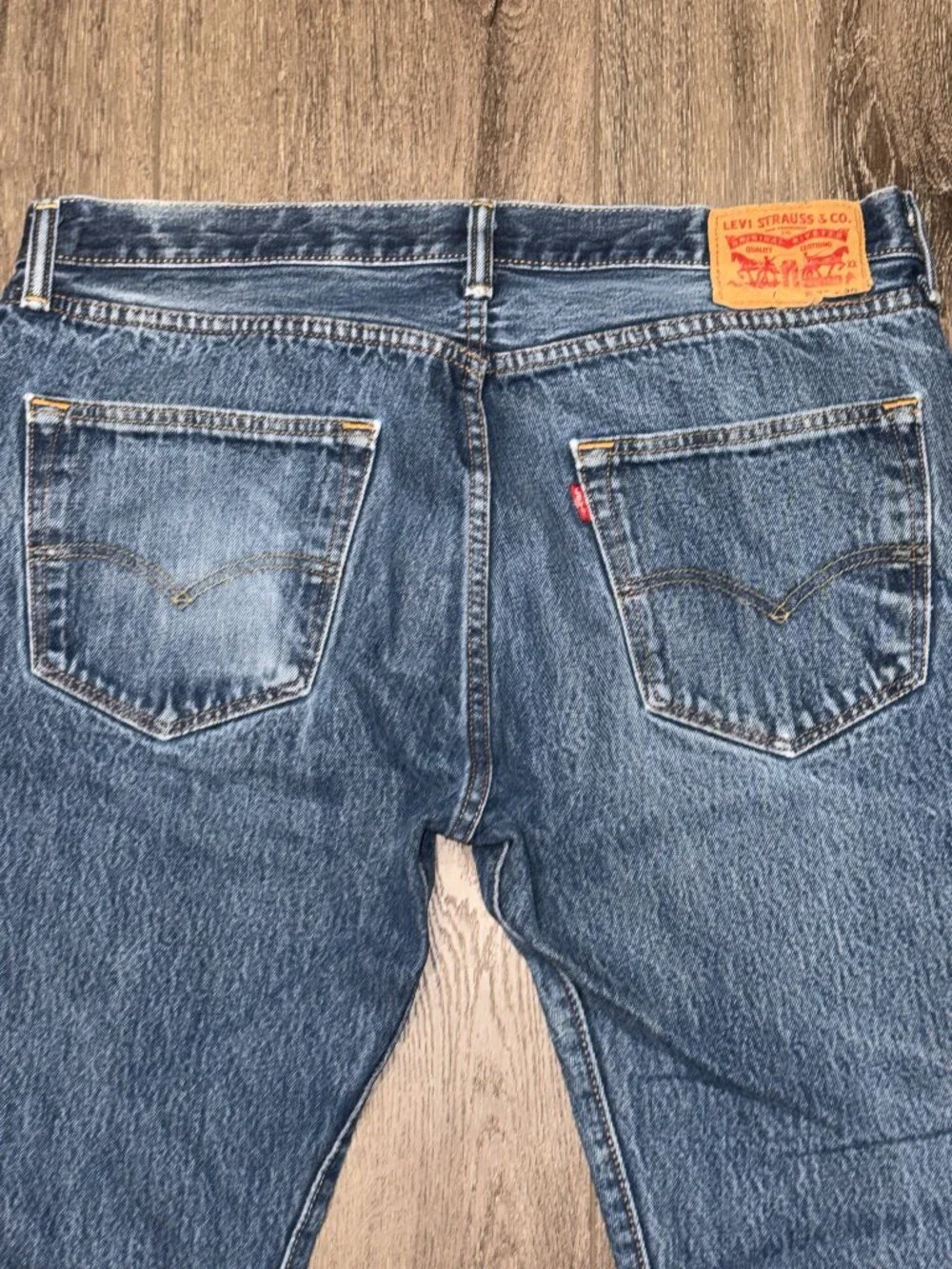 Levis 501XX Jeans Mens 36x29 Blue Denim Straight Leg Button Fly Classic Fit